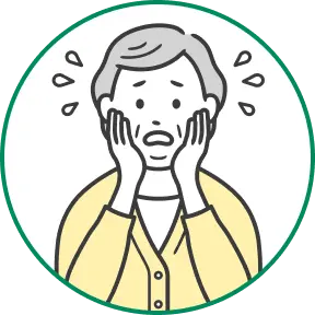 焦っている高齢女性のイラスト