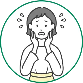 困っている若い女性のイラスト