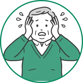 困惑している高齢男性のイラスト