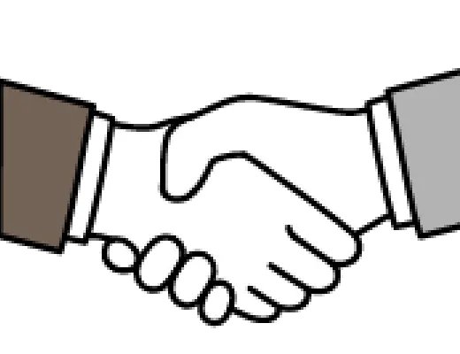 契約を交わす握手のイラスト
